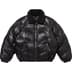 Supreme Schott Chevron Leather Down Puffer Jacket - Black (front)