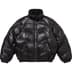 Supreme Schott Chevron Leather Down Puffer Jacket - Black (front)