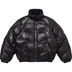 Supreme Schott Chevron Leather Down Puffer Jacket - Black (front)