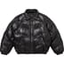 Supreme Schott Chevron Leather Down Puffer Jacket - Black (front)