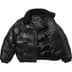 Supreme Schott Chevron Leather Down Puffer Jacket - Black (front)