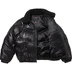 Supreme Schott Chevron Leather Down Puffer Jacket - Black (front)