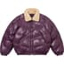Supreme Schott Chevron Leather Down Puffer Jacket - Purple (front)