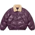 Supreme Schott Chevron Leather Down Puffer Jacket - Purple (front)