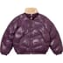 Supreme Schott Chevron Leather Down Puffer Jacket - Purple (front)