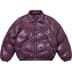 Supreme Schott Chevron Leather Down Puffer Jacket - Purple (front)