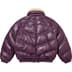 Supreme Schott Chevron Leather Down Puffer Jacket - Purple (front)