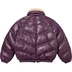Supreme Schott Chevron Leather Down Puffer Jacket - Purple (front)