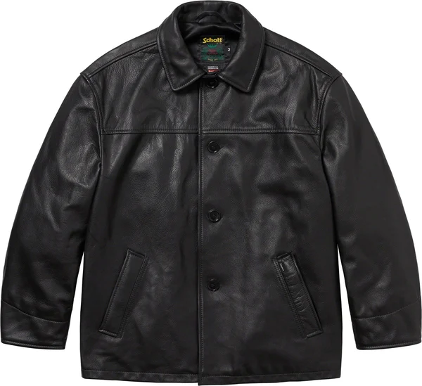 Supreme Schott Leather Car Coat - Product Image