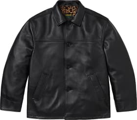 Supreme Schott Leather Car Coat Black