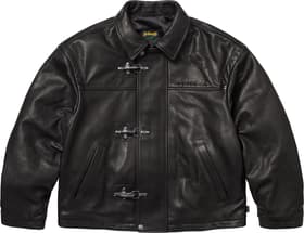 Supreme Schott Leather Clip Jacket Black