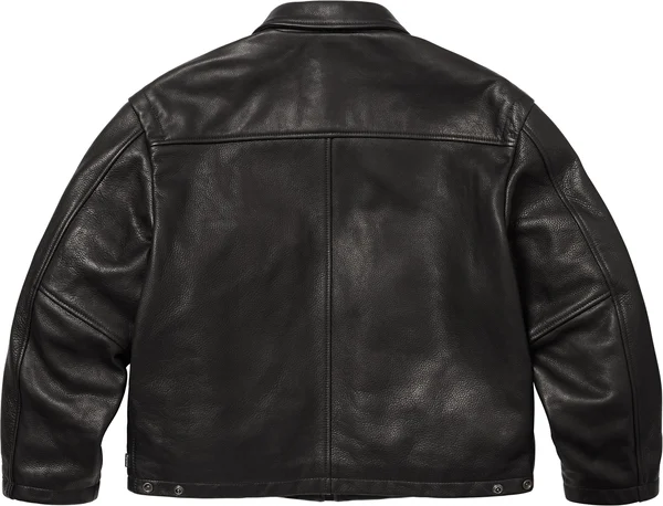 Supreme Schott Leather Clip Jacket - Black (front)