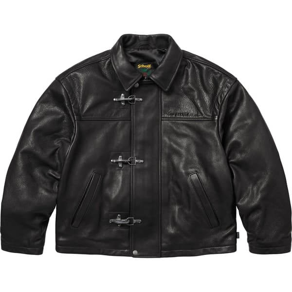 Supreme Schott Leather Clip Jacket - Black (front)