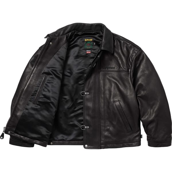Supreme Schott Leather Clip Jacket - Black (front)