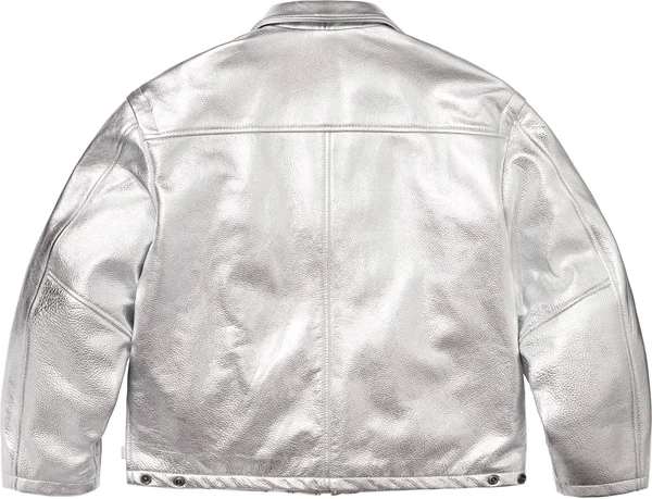 Supreme Schott Leather Clip Jacket - Silver (front)