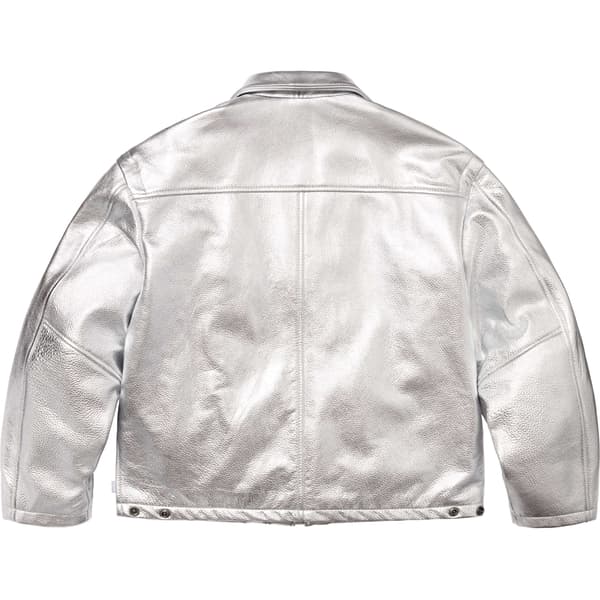 Supreme Schott Leather Clip Jacket - Silver (front)