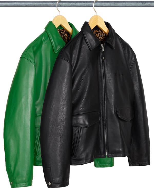 Supreme Schott Leather Racer Jacket - Product Image