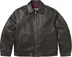 Supreme Schott Leather Racer Jacket - Black (front)
