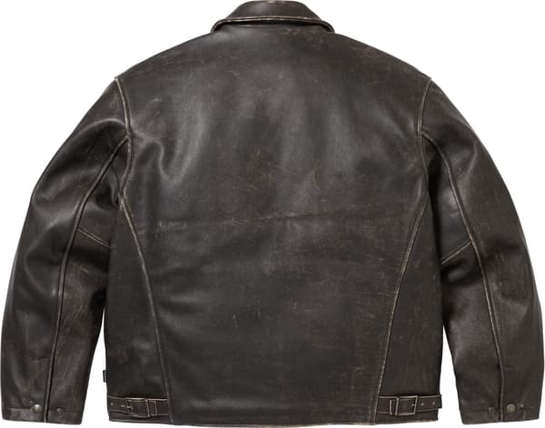 Supreme Schott Leather Racer Jacket - Black (front)