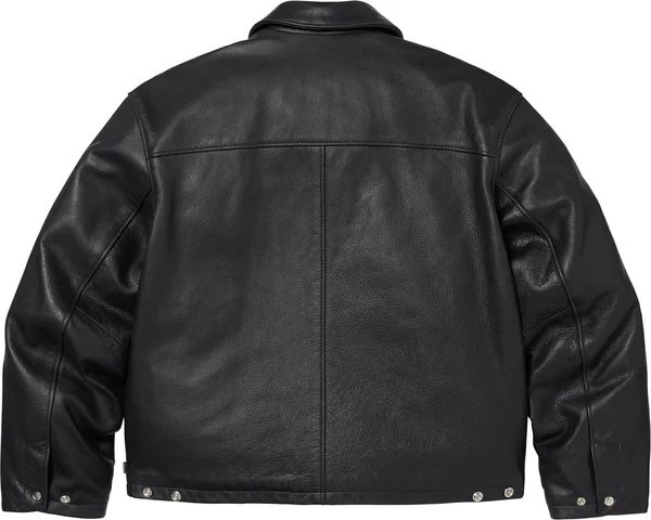 Supreme Schott Leather Racer Jacket - Black (front)