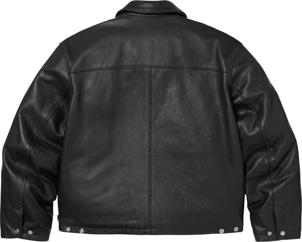Supreme Schott Leather Racer Jacket - Black (front)