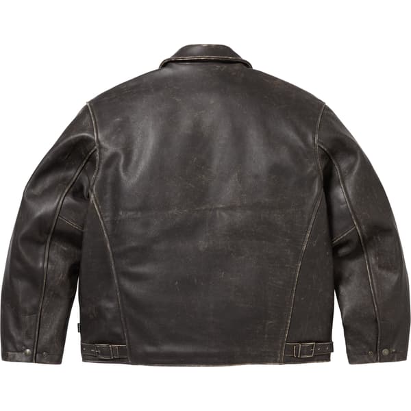 Supreme Schott Leather Racer Jacket - Black (front)