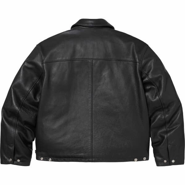 Supreme Schott Leather Racer Jacket - Black (front)