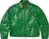 Supreme Schott Leather Racer Jacket - Green (front)