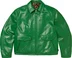 Supreme Schott Leather Racer Jacket - Green (front)