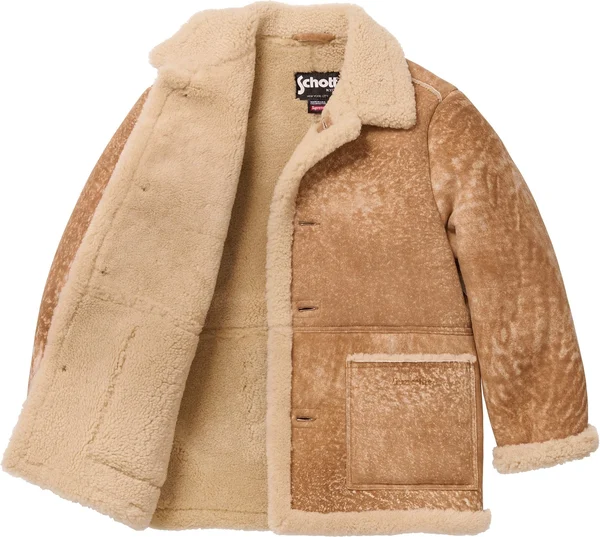 Supreme Schott Shearling Coat - Product Image