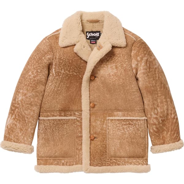 Supreme Schott Shearling Coat - Tan (front)