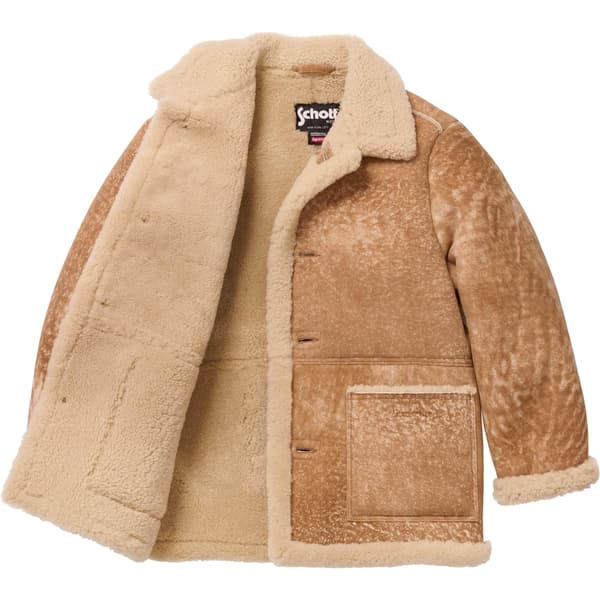 Supreme Schott Shearling Coat - Tan (front)