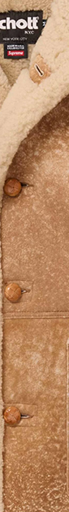 Supreme Schott Shearling Coat - Tan (front)