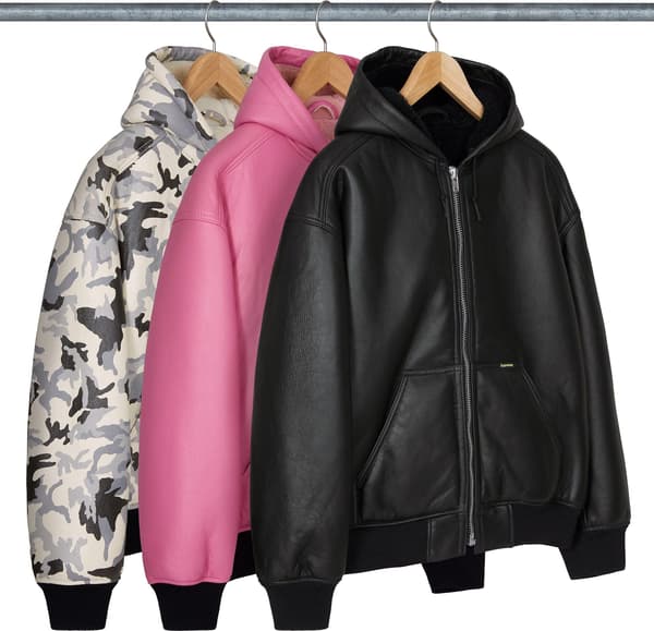 Supreme Schott Shearling Hooded Work Jacket - Product Image