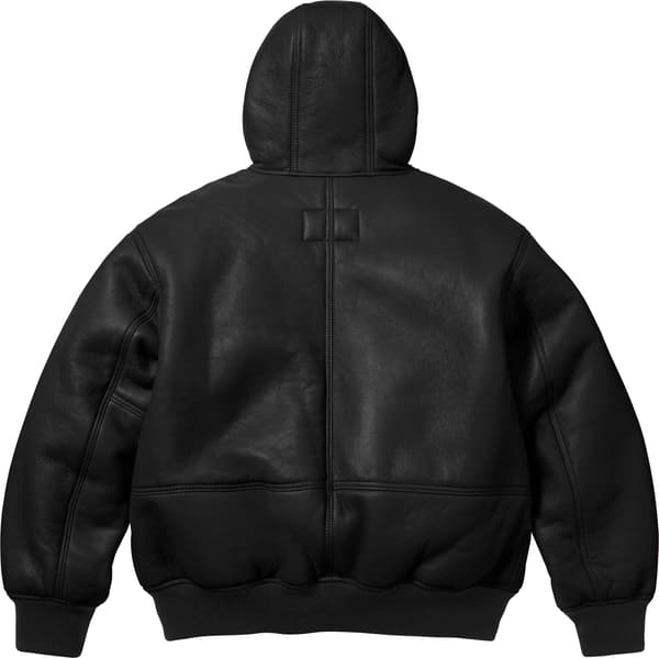 Supreme Schott Shearling Hooded Work Jacket - Black (front)