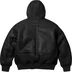 Supreme Schott Shearling Hooded Work Jacket - Black (front)