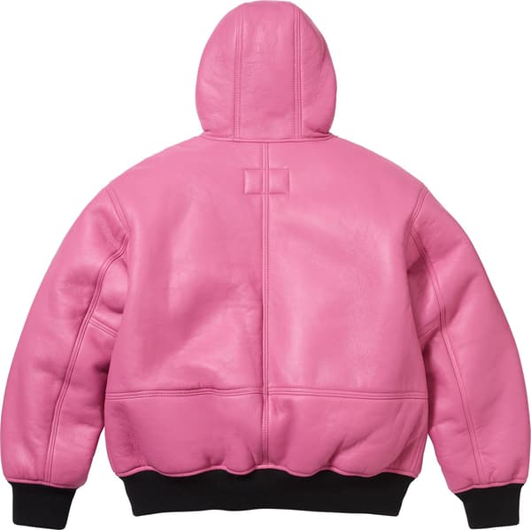 Supreme Schott Shearling Hooded Work Jacket - Pink (front)