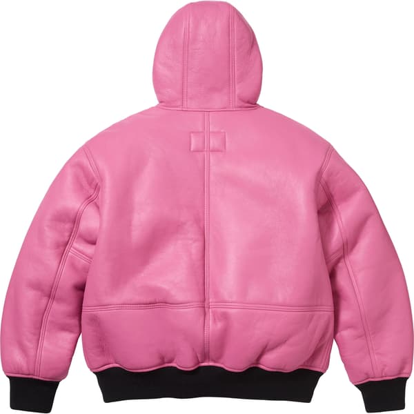 Supreme Schott Shearling Hooded Work Jacket - Pink (front)