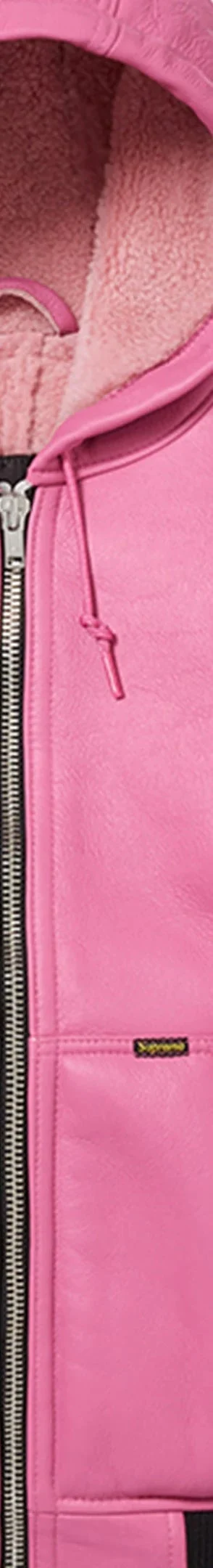 Supreme Schott Shearling Hooded Work Jacket - Pink (front)