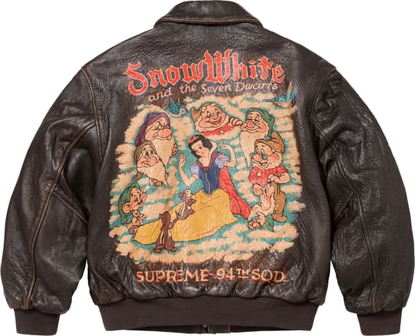 Supreme Schott Snow White Hand-Painted Leather A2 Jacket - Brown (front)