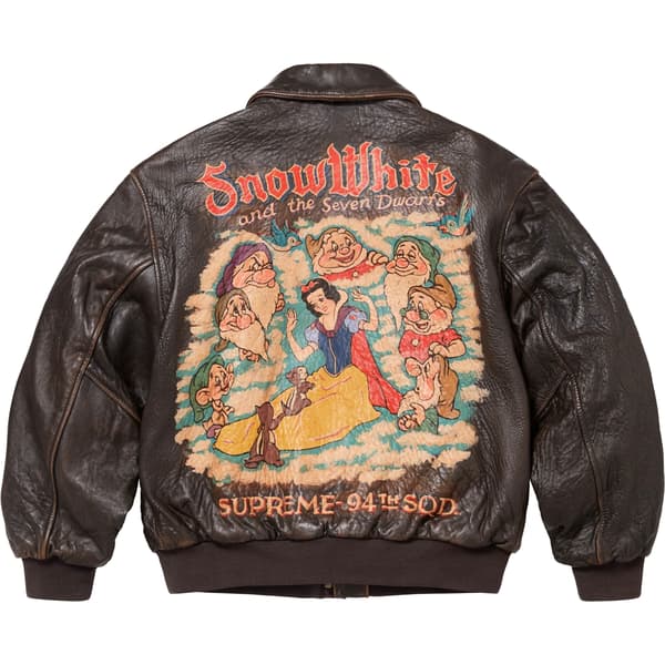 Supreme Schott Snow White Hand-Painted Leather A2 Jacket - Brown (front)