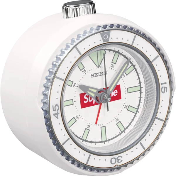 Supreme Seiko Mai Alarm Clock - White (front)