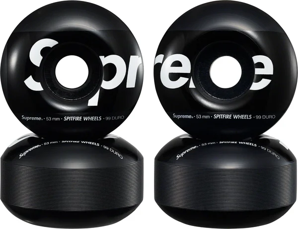 Supreme Spitfire Shop Wheels (Set of 4) - Black 53mm (front)