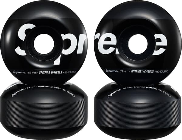 Supreme Spitfire Shop Wheels (Set of 4) - Black 53mm (front)