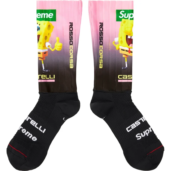 Supreme SpongeBob SquarePants Castelli Cycling Sock (1 Pack) - Black (front)