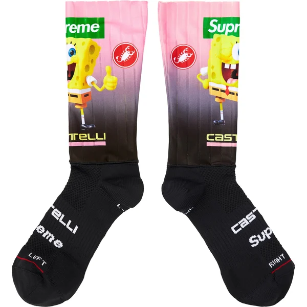 Supreme SpongeBob SquarePants Castelli Cycling Sock (1 Pack) - Black (front)