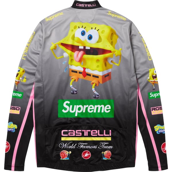 Supreme SpongeBob SquarePants Castelli L/S Cycling Jersey - Black (front)