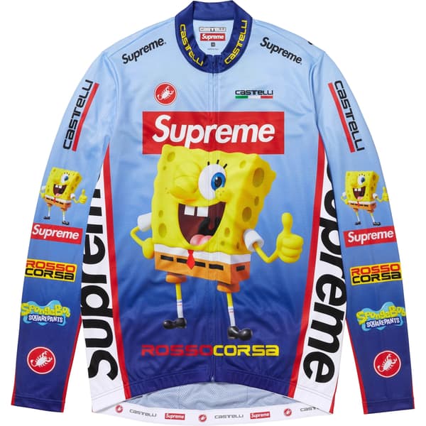 Supreme SpongeBob SquarePants Castelli L/S Cycling Jersey - Blue (front)