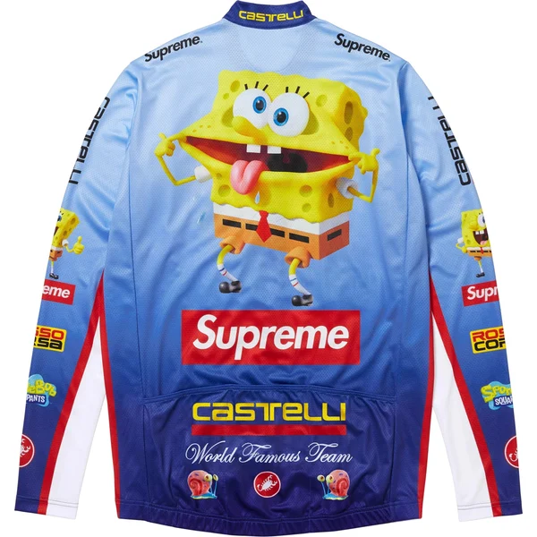 Supreme SpongeBob SquarePants Castelli L/S Cycling Jersey - Blue (front)