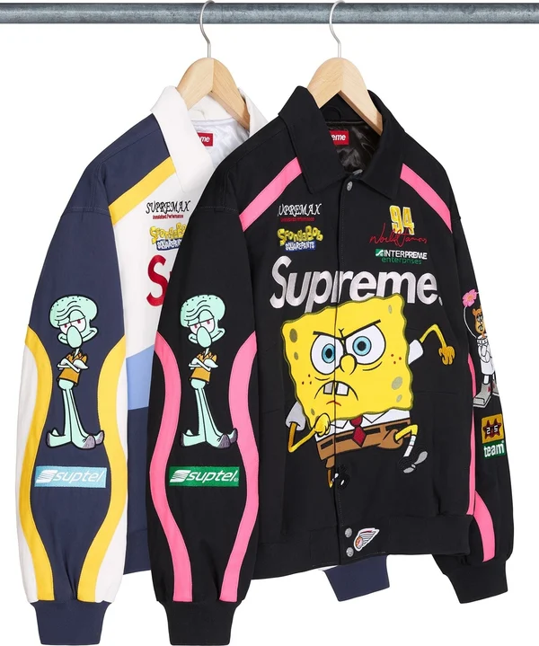Supreme SpongeBob SquarePants Jeff Hamilton Racing Jacket - Product Image